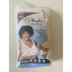 NEW Playtex 18 Hour Active Breathable Comfort Wirefree Bra-4695 Beige 36 C